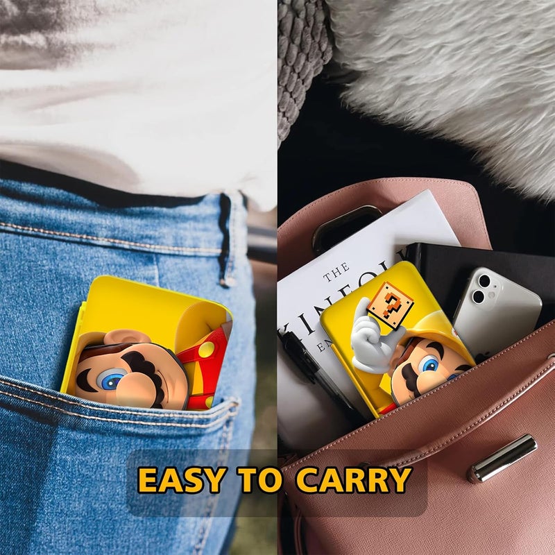 doepeBAE Switch Game Card Case Compatible with Nintendo Switch,Game Card Storage Holder,New Portable Thin Card Protection Case with 48 Game Card Slots and 48 TF Card Slots (P Yellow) - Image 3